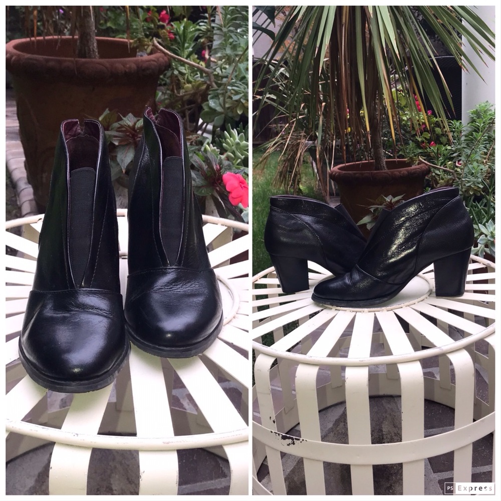 ESSKA Black Leather Shoe Bootie Size 38EUR/8 US